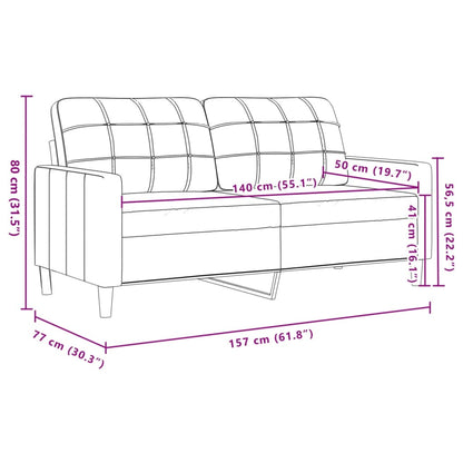 Tweezitsbank 140 cm fluweel geel