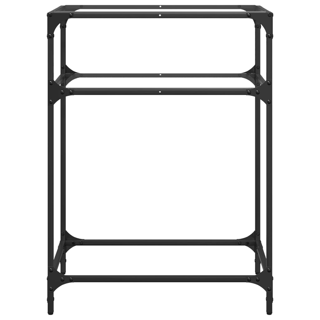 Wandtafel met transparant glazen blad 60x35x81 cm staal