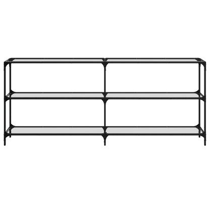 Wandtafel met transparant glazen blad 194,5x30x81 cm staal