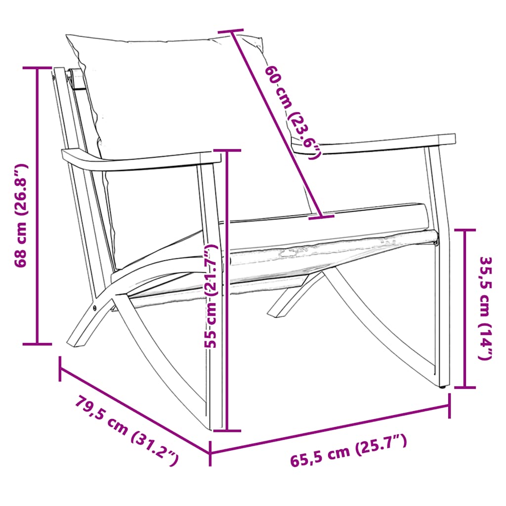 Tuinstoelen 2 st met kussens staal zwart