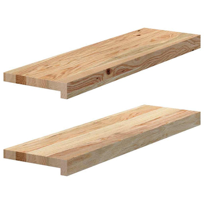 Vensterbanken 2 st onbehandeld 70x20x2 cm massief eikenhout