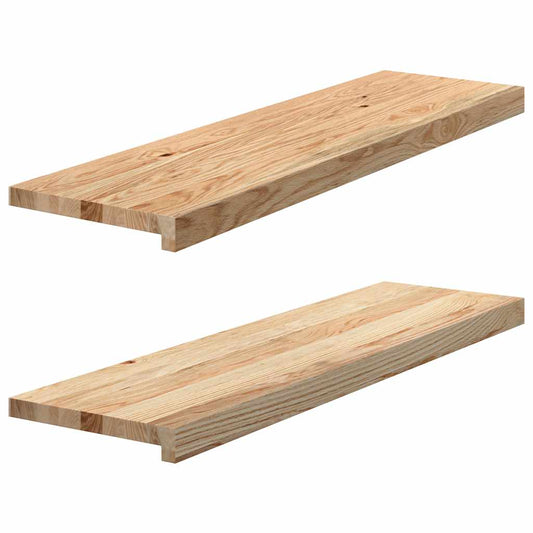 Vensterbanken 2 st onbehandeld 90x25x2 cm massief eikenhout