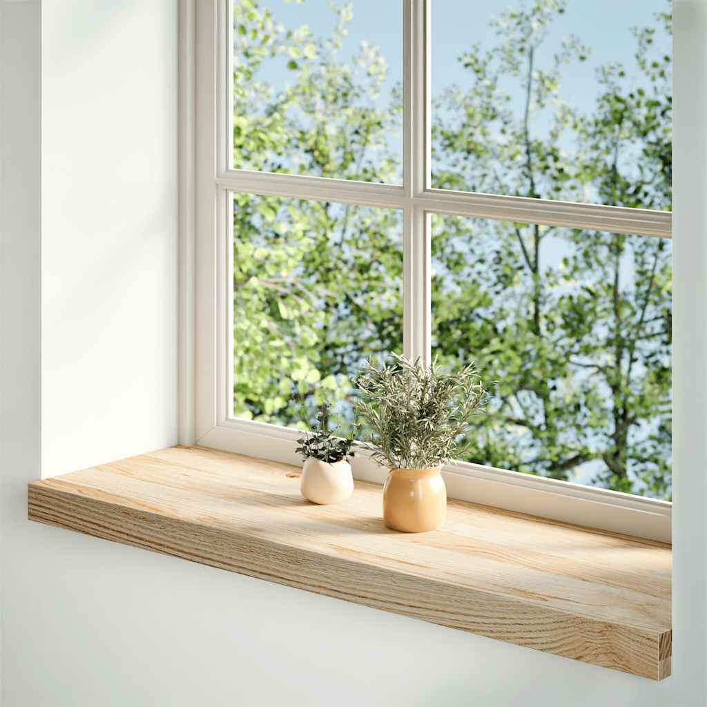 Vensterbanken 2 st onbehandeld 90x25x2 cm massief eikenhout