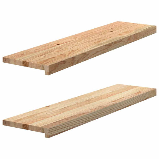 Vensterbanken 2 st onbehandeld 100x25x2 cm massief eikenhout