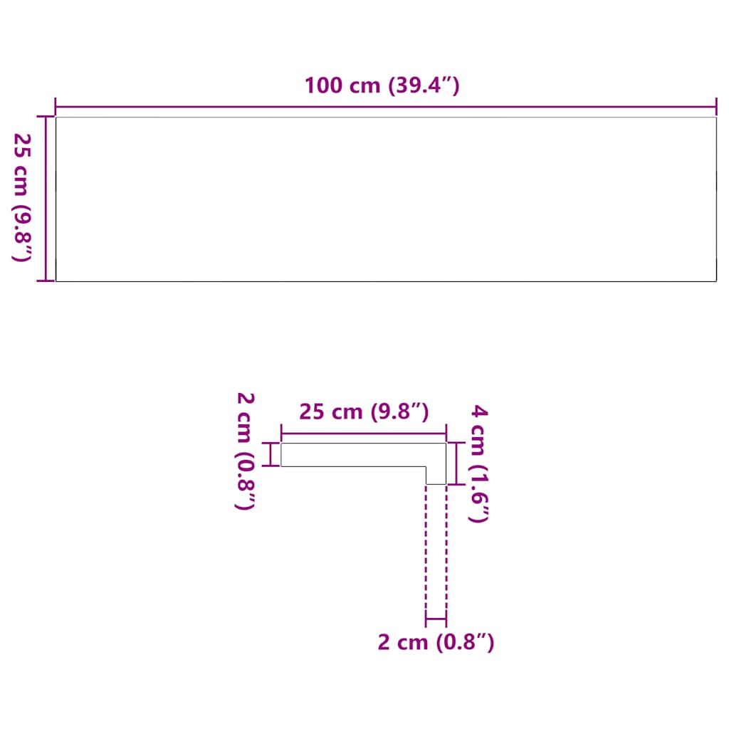 Vensterbanken 2 st onbehandeld 100x25x2 cm massief eikenhout