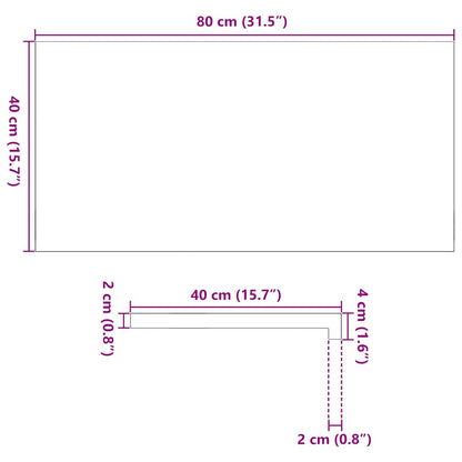 Vensterbanken 2 st onbehandeld 80x40x2 cm massief eikenhout