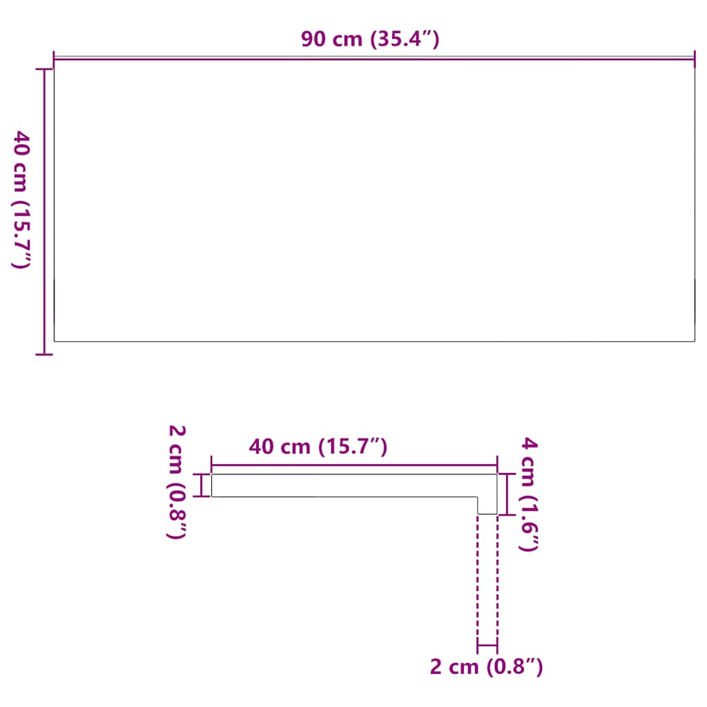 Vensterbanken 2 st onbehandeld 90x40x2 cm massief eikenhout