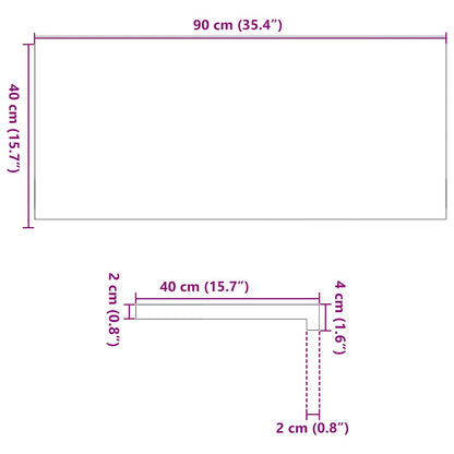 Vensterbanken 2 st onbehandeld 90x40x2 cm massief eikenhout