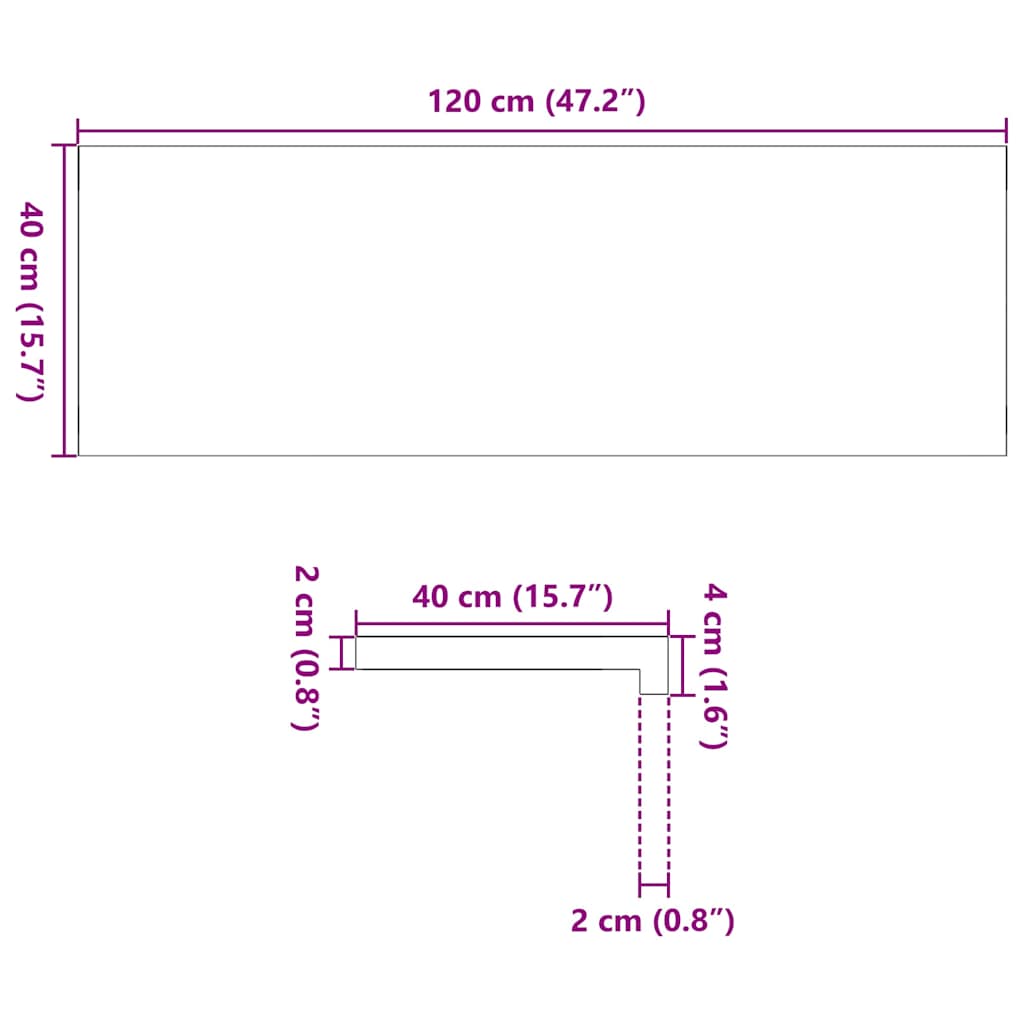 Vensterbanken 2 st onbehandeld 120x40x2 cm massief eikenhout