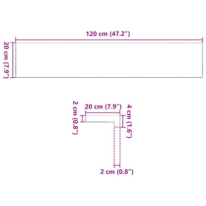 Vensterbanken 2 st 120x20x2 cm massief eikenhout lichtbruin