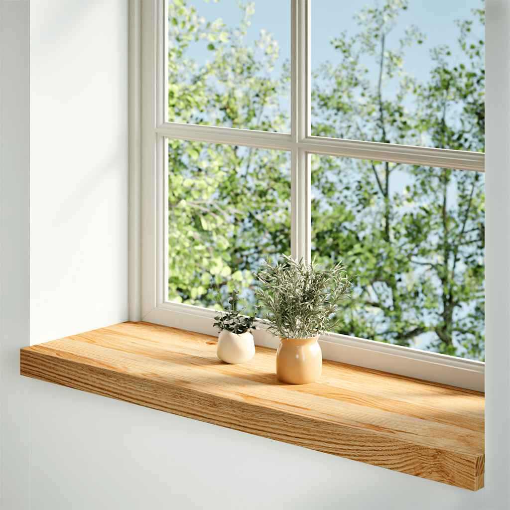 Vensterbanken 2 st 90x25x2 cm massief eikenhout lichtbruin