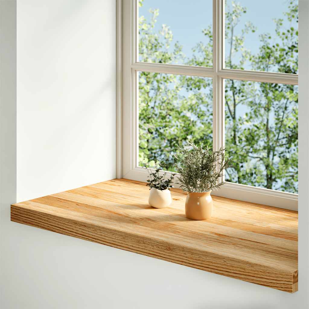 Vensterbanken 2 st 70x40x2 cm massief eikenhout lichtbruin