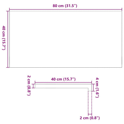 Vensterbanken 2 st 80x40x2 cm massief eikenhout lichtbruin