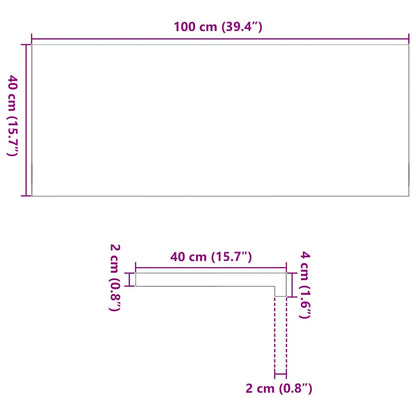 Vensterbanken 2 st 100x40x2 cm massief eikenhout lichtbruin