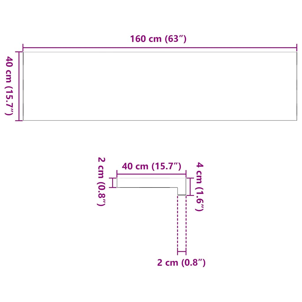 Vensterbanken 2 st 160x40x2 cm massief eikenhout lichtbruin