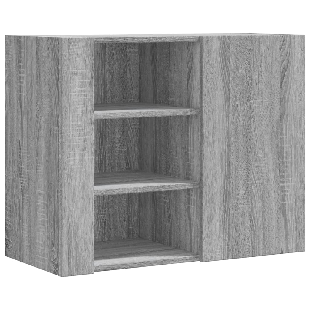 Wandkast 75x35x60 cm bewerkt hout grijs sonoma eikenkleurig