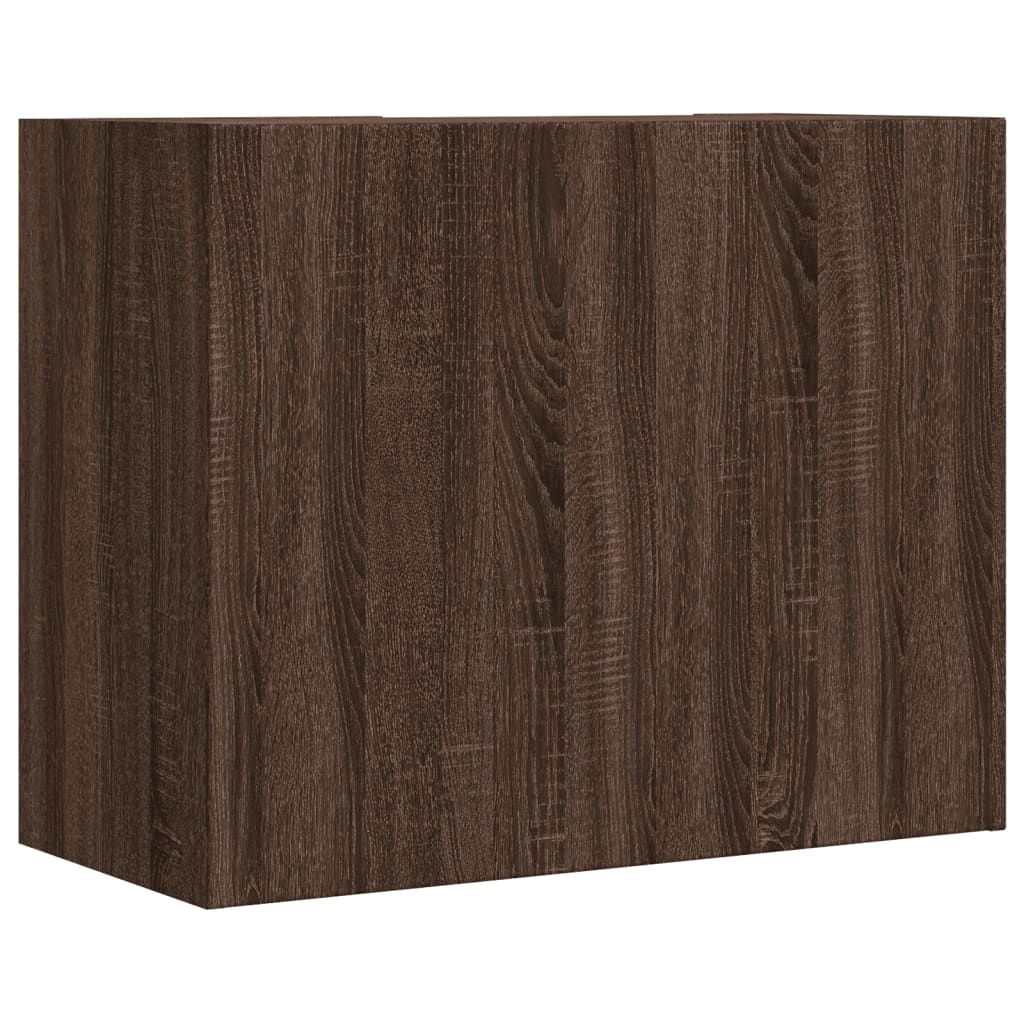 Wandkast 75x35x60 cm bewerkt hout bruin eikenkleurig