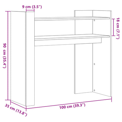 Wandtafel 100x35x90 cm bewerkt hout zwart