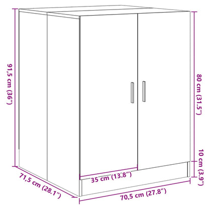 Wasmachinekast 70,5x71,5x91,5 cm sonoma eikenkleurig