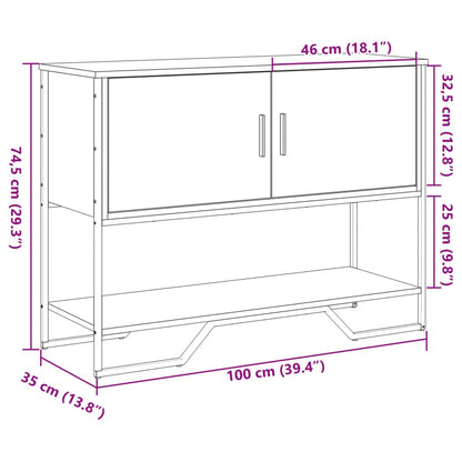 Wandtafel 100x35x74,5 cm bewerkt hout zwart