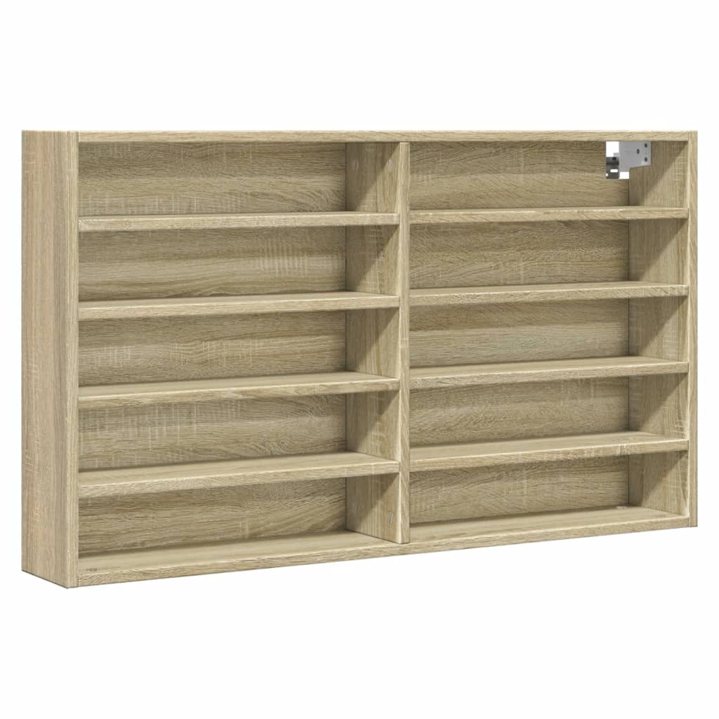 Vitrinekast 100x15x58 cm bewerkt hout sonoma eikenkleurig