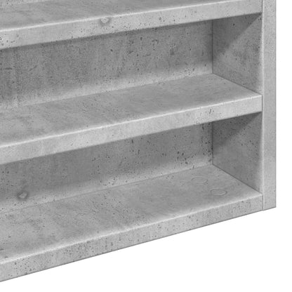 Vitrinekast 100x8,5x75 cm bewerkt hout betongrijs