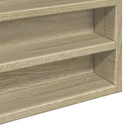 Vitrinekast 100x8,5x58 cm bewerkt hout sonoma eikenkleurig