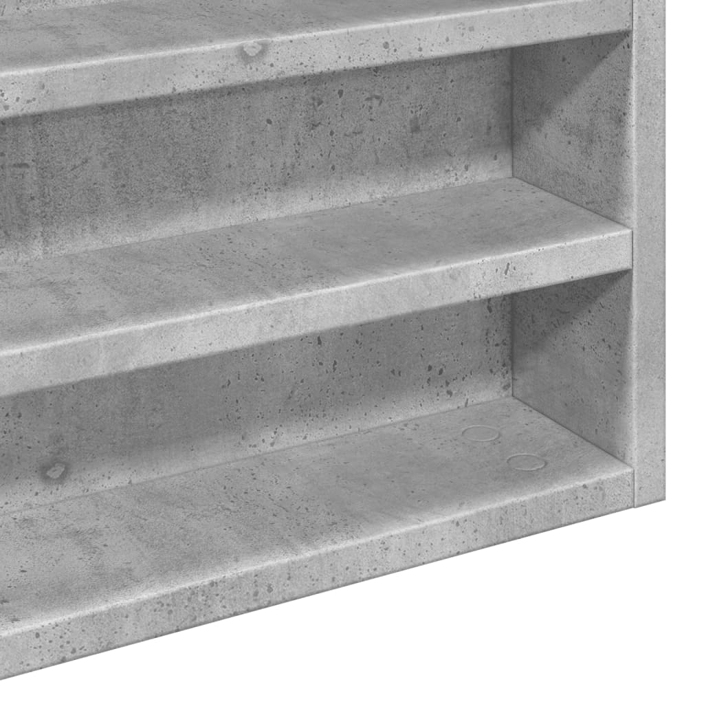 Vitrinekast 100x8,5x58 cm bewerkt hout betongrijs