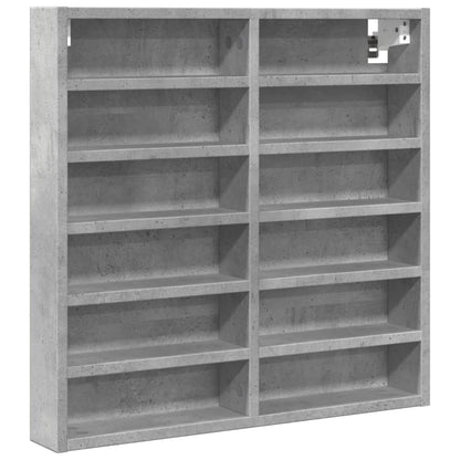 Vitrinekast 60x8,5x58 cm bewerkt hout betongrijs