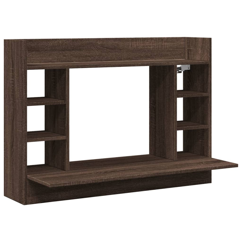 Wandbureau 105x48x75 cm bewerkt hout bruin eikenkleurig