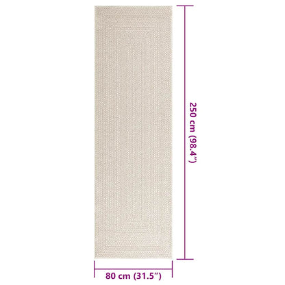 Vloerkleed ZIZUR room binnen en buiten 80x250 cm jute look