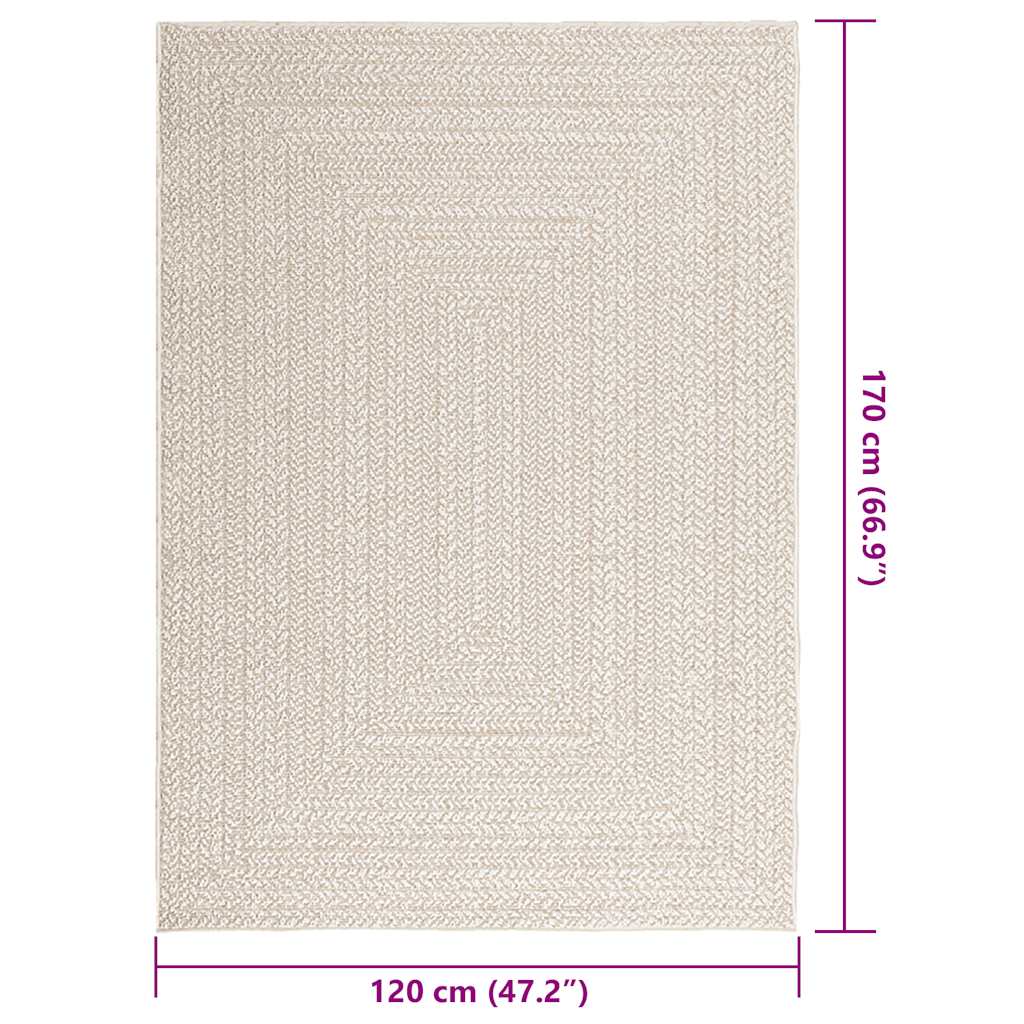 Vloerkleed ZIZUR room binnen en buiten 120x170 cm jute look