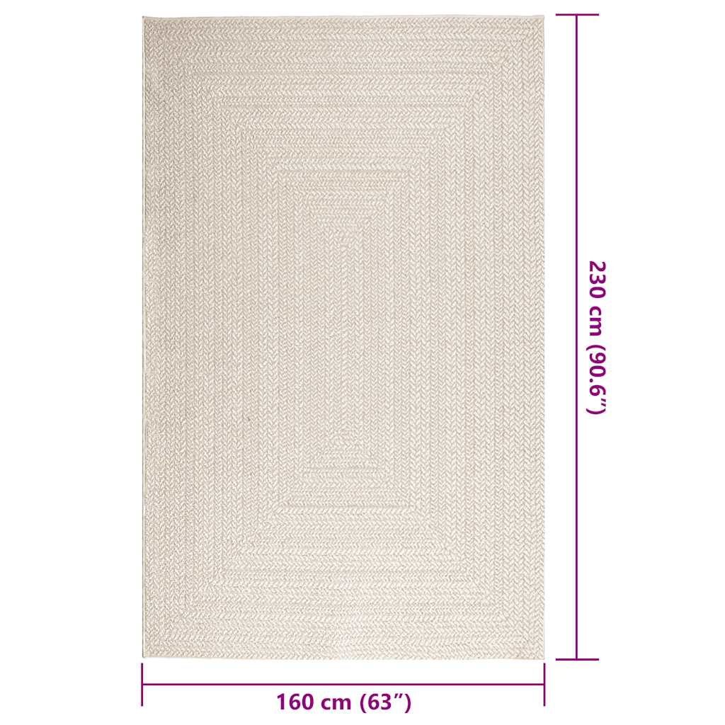 Vloerkleed ZIZUR room binnen en buiten 160x230 cm jute look