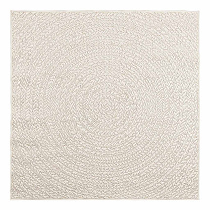 Vloerkleed ZIZUR room binnen en buiten 120x120 cm jute look