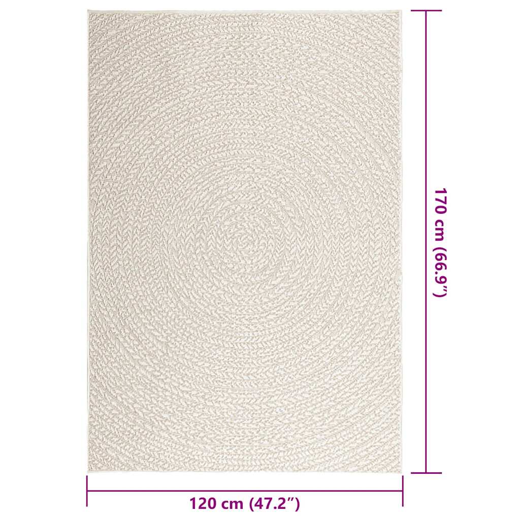 Vloerkleed ZIZUR room binnen en buiten 120x170 cm jute look