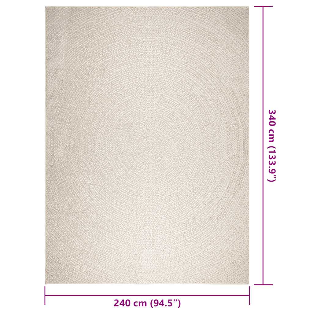 Vloerkleed ZIZUR room binnen en buiten 240x340 cm jute look