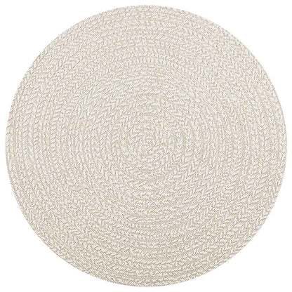 Vloerkleed ZIZUR crème binnen en buiten Ø 120 cm jute look