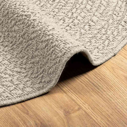 Vloerkleed ZIZUR crème binnen en buiten Ø 120 cm jute look