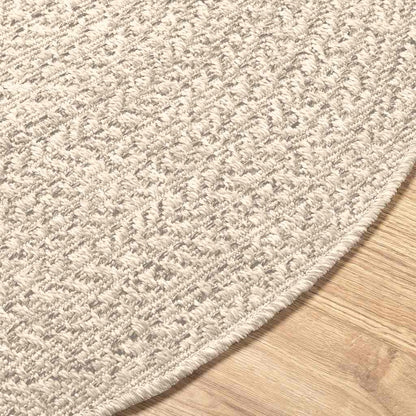 Vloerkleed ZIZUR crème binnen en buiten Ø 120 cm jute look