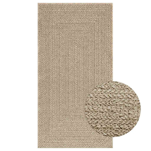 Vloerkleed ZIZUR beige binnen en buiten 80x150 cm jute look