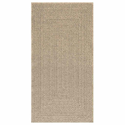 Vloerkleed ZIZUR beige binnen en buiten 80x150 cm jute look