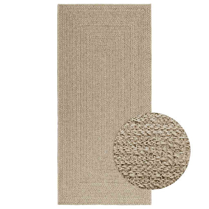 Vloerkleed ZIZUR beige binnen en buiten 100x200 cm jute look