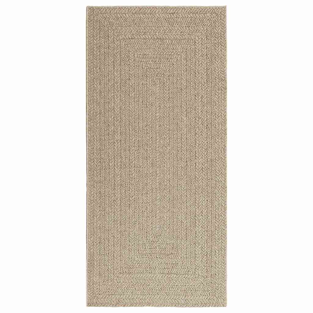 Vloerkleed ZIZUR beige binnen en buiten 100x200 cm jute look