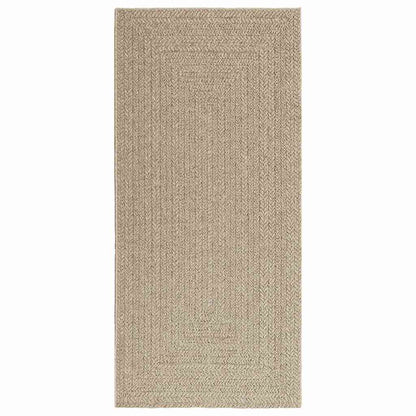 Vloerkleed ZIZUR beige binnen en buiten 100x200 cm jute look