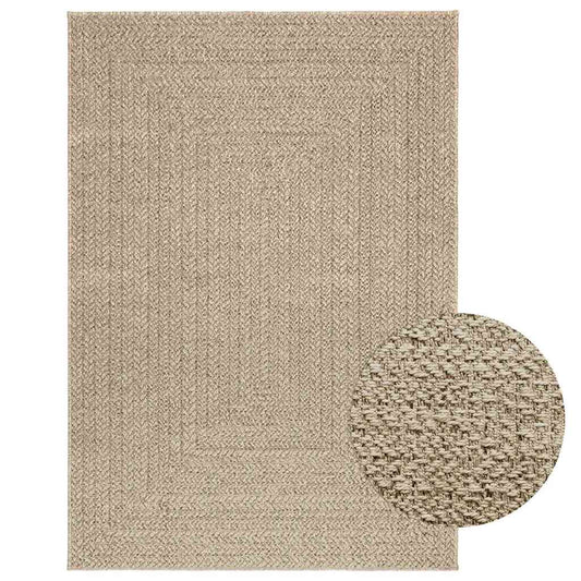 Vloerkleed ZIZUR beige binnen en buiten 120x170 cm jute look