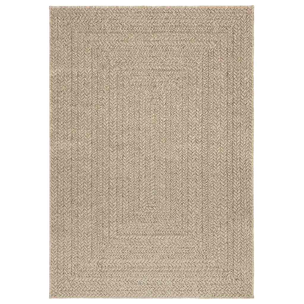 Vloerkleed ZIZUR beige binnen en buiten 120x170 cm jute look