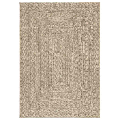 Vloerkleed ZIZUR beige binnen en buiten 120x170 cm jute look