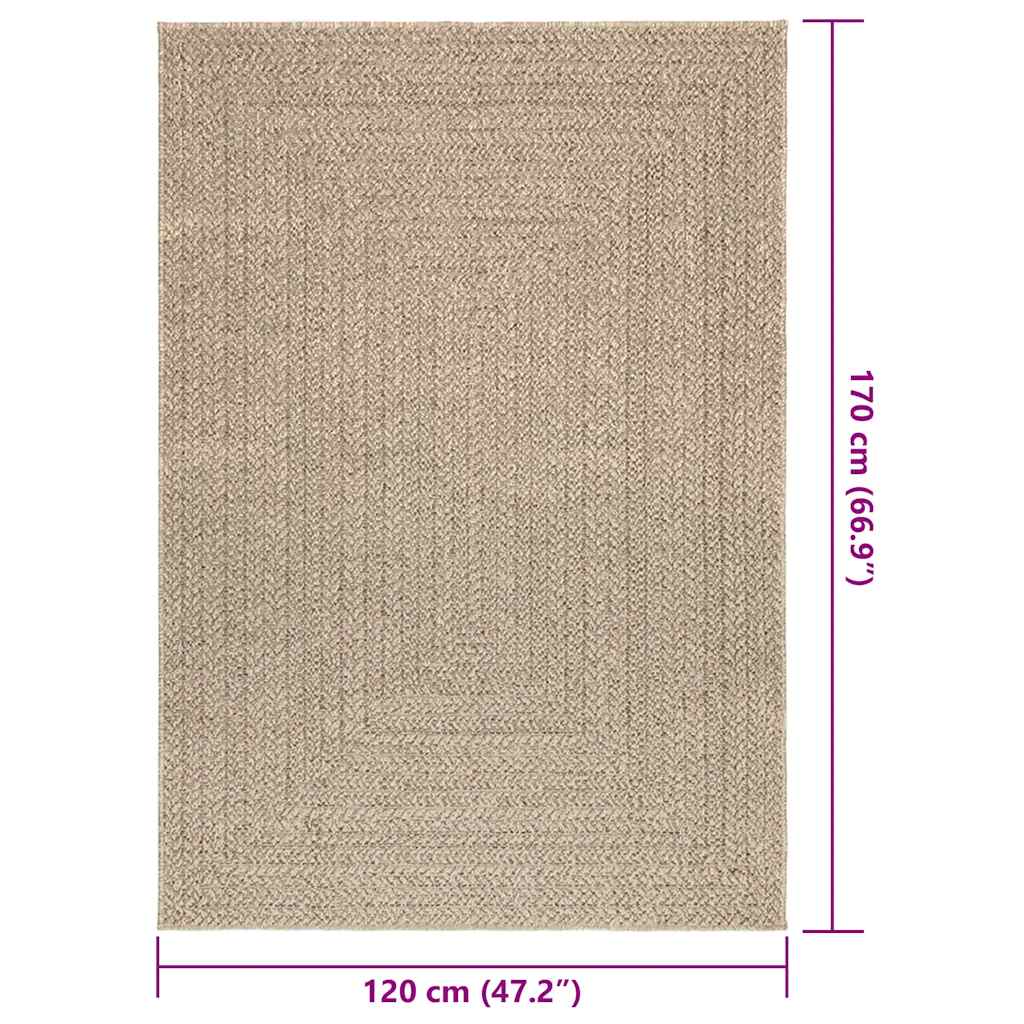 Vloerkleed ZIZUR beige binnen en buiten 120x170 cm jute look