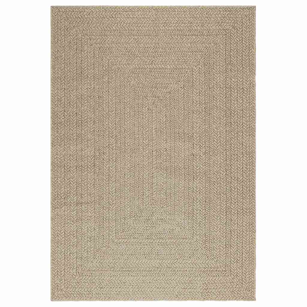 Vloerkleed ZIZUR beige binnen en buiten 140x200 cm jute look