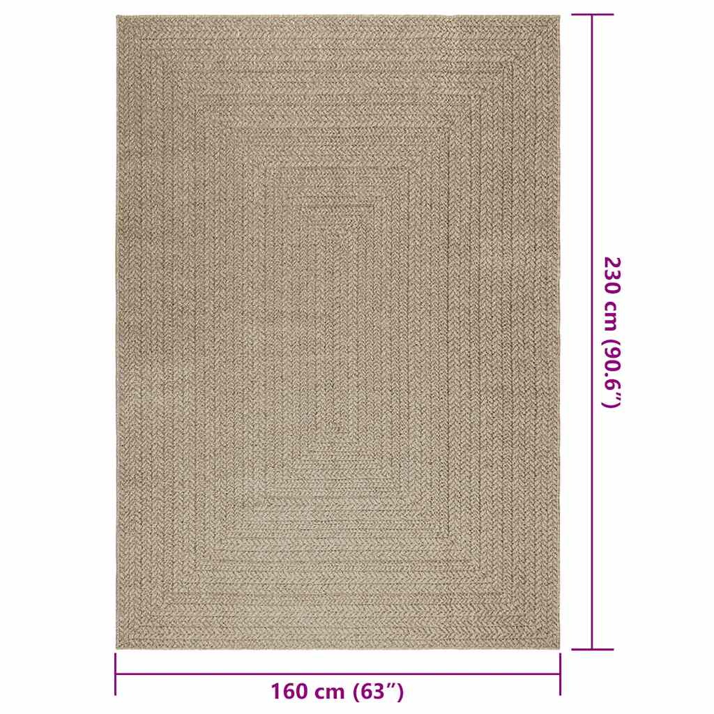 Vloerkleed ZIZUR beige binnen en buiten 160x230 cm jute look